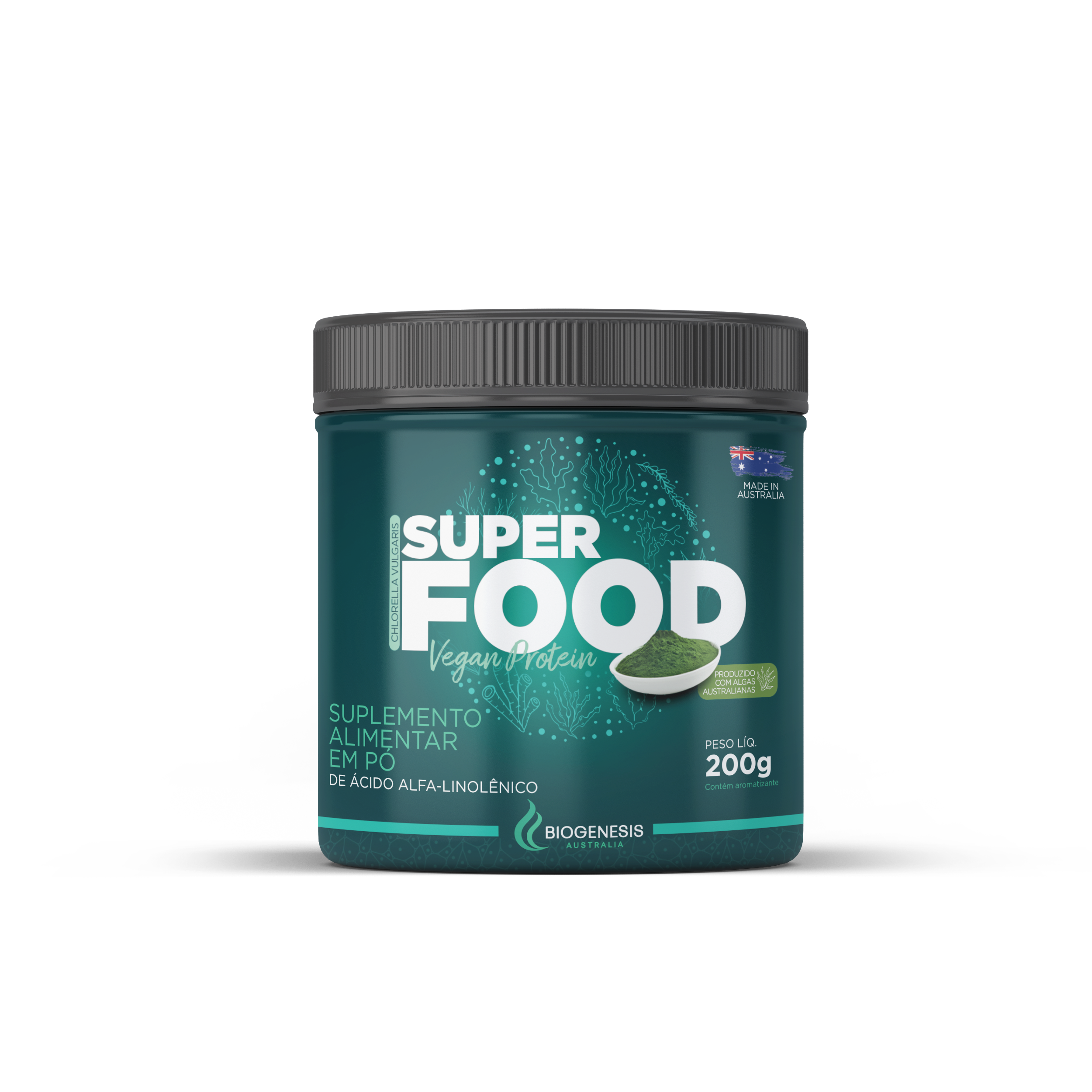 Chlorella em pó Superfood - Sabor Original – 200 g - Biogenesis